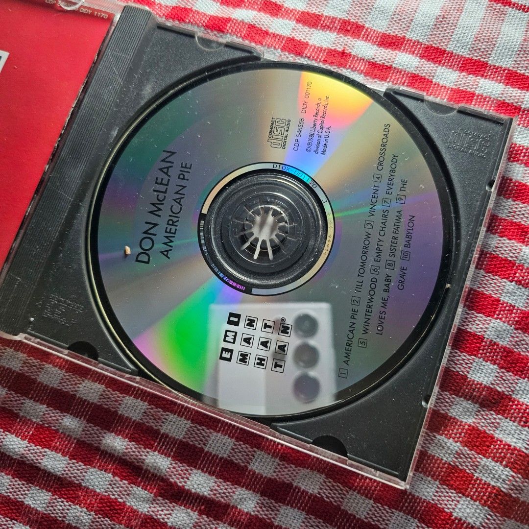 Don McLean - American Pie - CD Mint (Category: CDs & DVDs) located in Quezon City. Submitted by serefrenpaz (Listing ID 1457233808, Image 2). Description: Good Day Buyers! 💖💖💖Here are the PAYMENT payment options 💖💖💖 ✨1. GCash - 09164862096 ✨2. Bank Deposit - BPI, BDO, Unionbank, Landbank, Palawan, Cebuana ✨3. Paypal for international buyers 💕💕💕Meet Up Options💕💕💕 ✨1. McDo Kamias Quezon City ✨2. Jolibee Anonas Kamias Intersection ✨3. KF