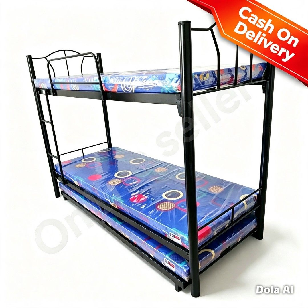 Double Deck With Pull Out With Mattress (Category: Bed Frames & Mattresses) located in Manila. Submitted by jhengsellav (Listing ID 1457231780, Image 1). Description: OPEN FOR ORDER BRAND NEW CASH ON DELIVERY FREE STALLATION PM CONTACT 0 9 5 6 8 4 4 8 4 5 9.