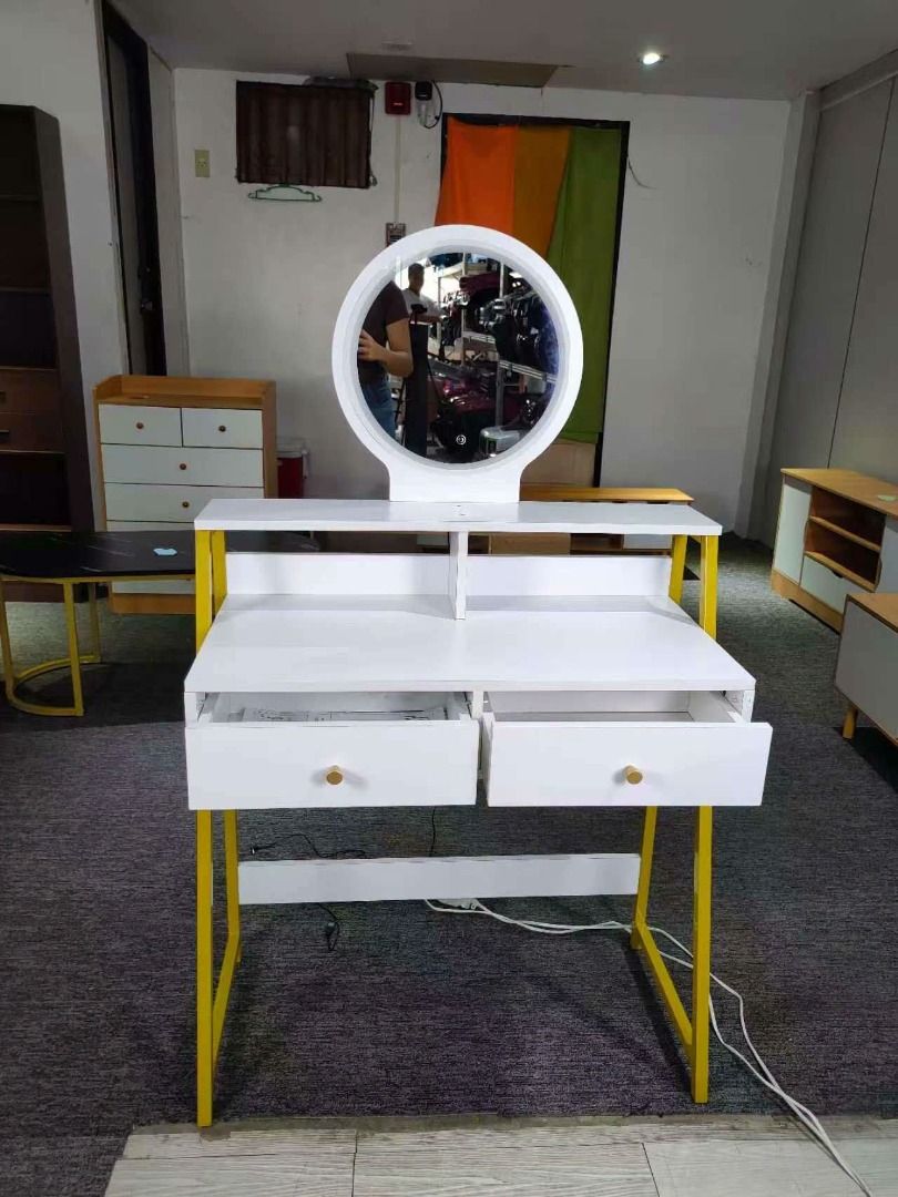 Dressing Table Makeup Vanity with Mirror LED Lights (Category: Other Home Furniture) located in Pasay City. Submitted by bravefalcon.8b60e2 (Listing ID 1457239896, Image 2). Description: Dressing Table Makeup Vanity with Mirror LED Lights Price: 3,200 PHP Product size is already indicated in the photo. Color: White Disassemble using the manual and basic tools 100% Brand new & High quality We ship nationwide 💯 LEGIT: We can provide a BIR Receipt 