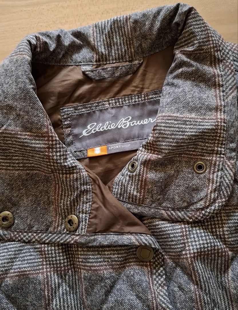 Eddie Bauer Brown Quilted Padded Vest (Category: Coats, Jackets and Outerwear) located in Quezon City. Submitted by jfr18 (Listing ID 1457280687, Image 2). Description: - size on tag: S but can fit until semi-large (back is adjustable depending on the fit you want) - check last photo for exact dimensions.
