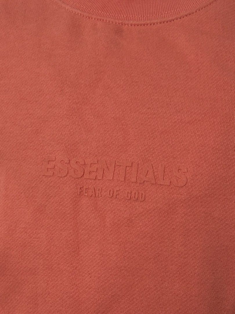Fear of God Essentials (Category: Hoodies) located in Manila. Submitted by mystic_morty (Listing ID 1457145744, Image 3). Description: 🔥 FOR SALE: Fear of God Essentials Crewneck Sweatshirt – Coral • Brand: Fear of God Essentials�• Size: Men’s XS�• Color: Coral�• Condition: 9.5/10 – worn once only�• Bought in Canada 🇨🇦�• Authentic & well-kept�• No stains, holes, or noticeable flaws 💰 Selling Price: ₱4,500— negotiable for sure buyers 📍 Quezon
