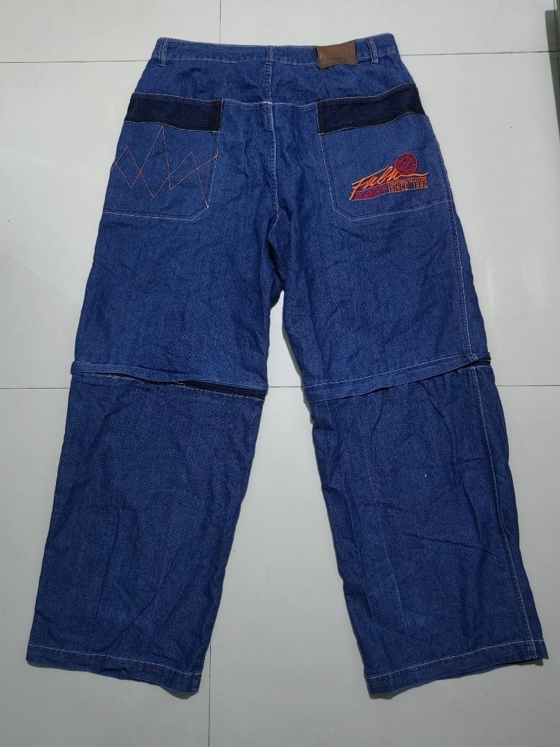 fubu Jeans - Convertible to Shorts (Category: Jeans) located in Las Pinas. Submitted by huslerz (Listing ID 1457271667, Image 1). Description: - fubu platinum denim jeans - Convertible design: zips off to become shorts - Embroidered fubu logo on back pocket - Classic blue wash - Ideal for a retro streetwear aesthetic - Unique and stylish design.