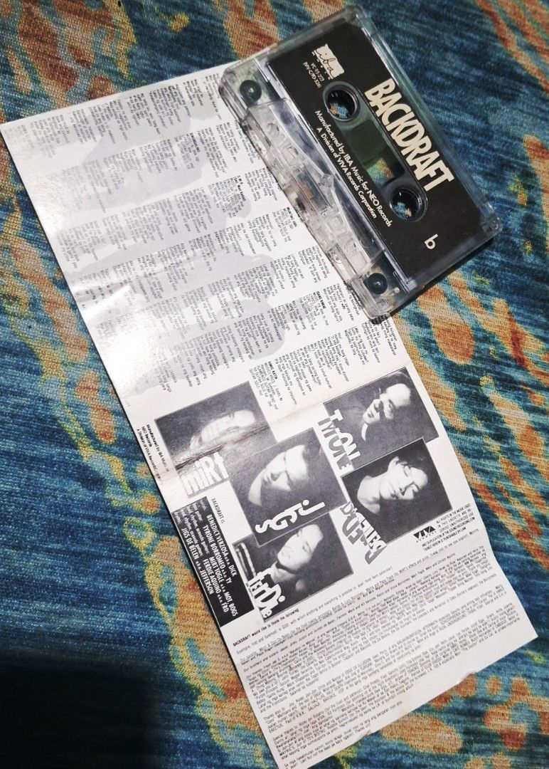 For Sale Backdraft Casette Tape (Category: Music Accessories) located in Paranaque City. Submitted by mharski-0130 (Listing ID 1457234341, Image 2). Description: Backdraft ST Mint Condition -P600 -Excellent to NM condition - No molds - Fully tested and play well on both sides - Parañaque City ‎Lalamove, J&T ‎Gcash, Thank you.