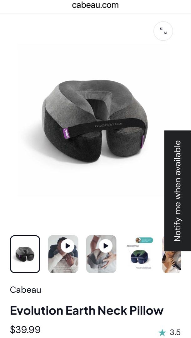 FROM ₱2,500! Cabeau Evolution Earth Neck Pillow — Gray (Category: Braces, Support & Protection) located in Las Pinas. Submitted by yourneighbortotoro (Listing ID 1457220460, Image 2). Description: Cabeau Evolution Earth Neck Pillow — Gray ✨ Sustainable comfort and ergonomic support — crafted for eco-conscious travelers seeking premium rest on the go. 📚 Perfect for collectors of travel gear, comfort accessories, and Cabeau innovations 🔹 Brand: C