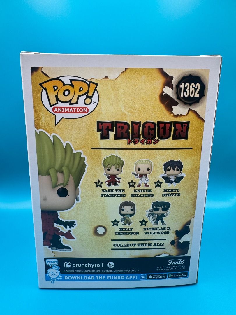 Funko POP! Trigun: Vash The Stampede #1362 with Protector (Category: Figurines & Statues) located in Marikina City. Submitted by mrklstrr (Listing ID 1457265717, Image 2). Description: Funko POP! Trigun: Vash The Stampede #1362 with Protector PHP500.00 Only! Meet up: *Starbucks Reserve Liberty Plaza Makati *Ayala Mall Feliz *Robinsons Metro East *Marco Polo Ortigas Pasig.