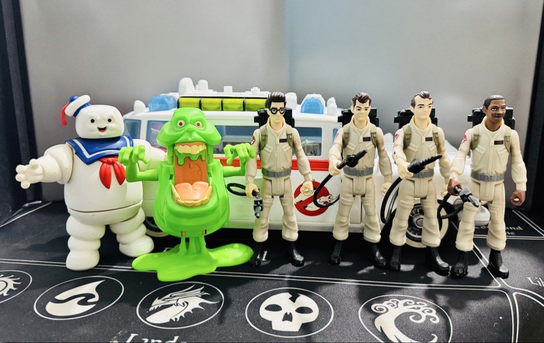Ghostbusters Action Figures with Ecto-1 Car and Slimer (Category: Figurines & Statues) located in Paranaque City. Submitted by youngstorm_539ad9 (Listing ID 1457271515, Image 2). Description: WYSIWYG!!! Selling Set for 5k - Iconic Ghostbusters Ecto-1 car - Includes 4 Ghostbusters action figures with proton packs & accessories - Features Slimer and the Stay Puft Marshmallow Man - A must-have for any Ghostbusters fan!.