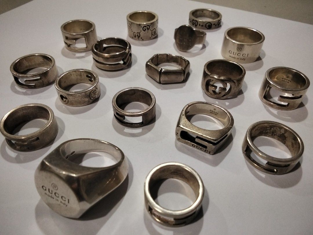 Gucci Rings (Category: Luxury Accessories) located in Manila. Submitted by silver_ben (Listing ID 1457165725, Image 3). Description: Authentic Gucci 925 Sterling Silver Different sizes 191 grams.