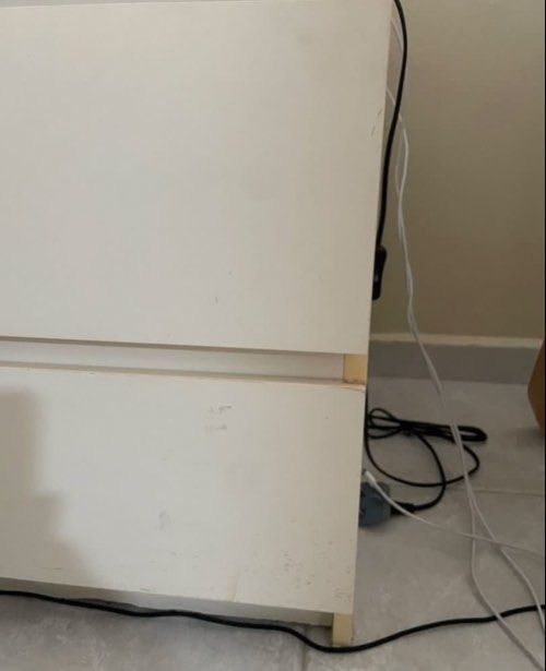 IKEA Malm Bedside Table (Category: Shelves, Cabinets & Racks) located in Singapore. Submitted by summerdreamz (Listing ID 1457233621, Image 2). Description: Chest of 2 drawers, 40x55 cm Heavily used, see pics. Not for fussy buyers. Selling another one relatively newer - please see my listings .