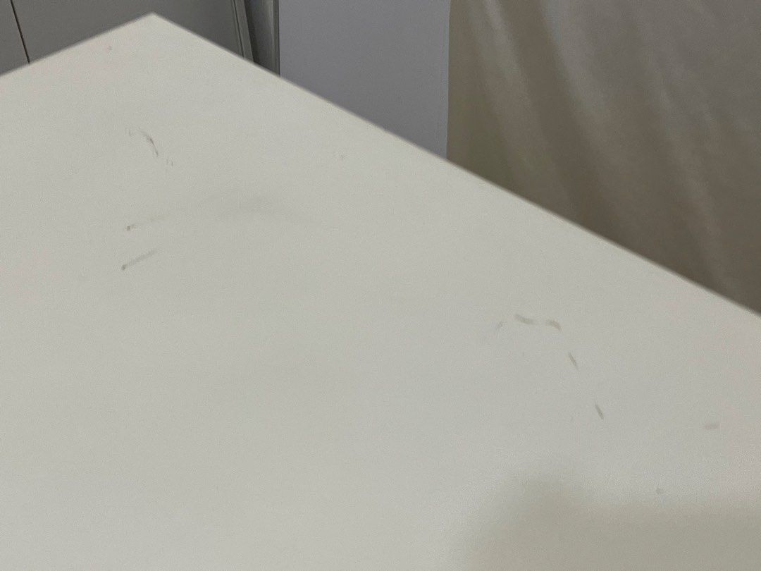 Ikea Table (Category: Tables & Sets) located in Kuala Lumpur. Submitted by wildentan (Listing ID 1457213887, Image 3). Description: - Ikea white desk (100cm x 60cm) - Exclude table legs - Ideal size for study or work area - Tabletop has minor scratches and marks from use - Easy to assemble and disassemble - Great for small spaces.