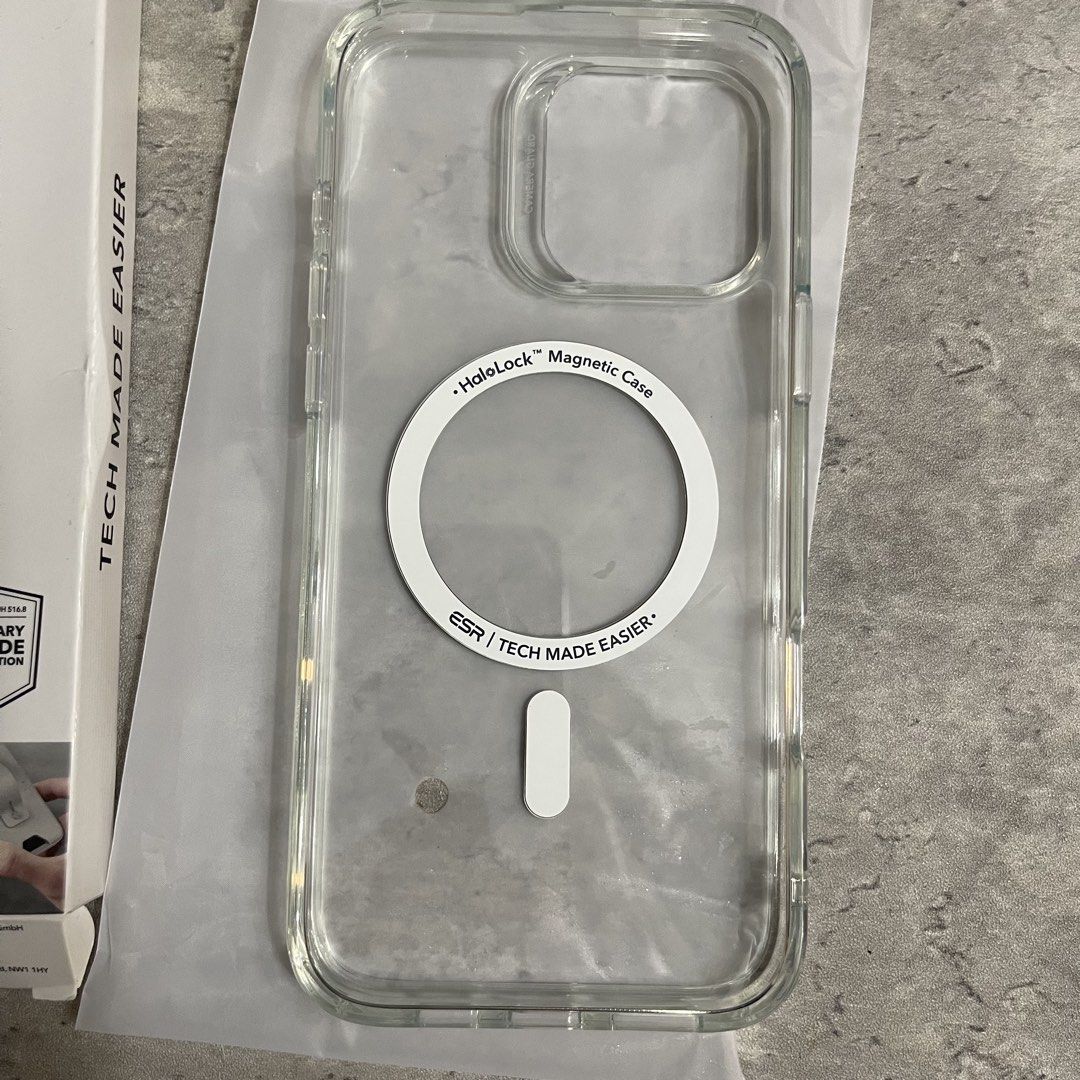 iPhone 16 Pro Max Hybrid MagSafe Clear Case ESR (Category: Cases & Sleeves) located in General Trias. Submitted by abellu (Listing ID 1457269726, Image 2). Description: Brand new / Unused Opened only for checking High quality compared to those you can buy on orange or blue app ready to ship anytime message if interested.