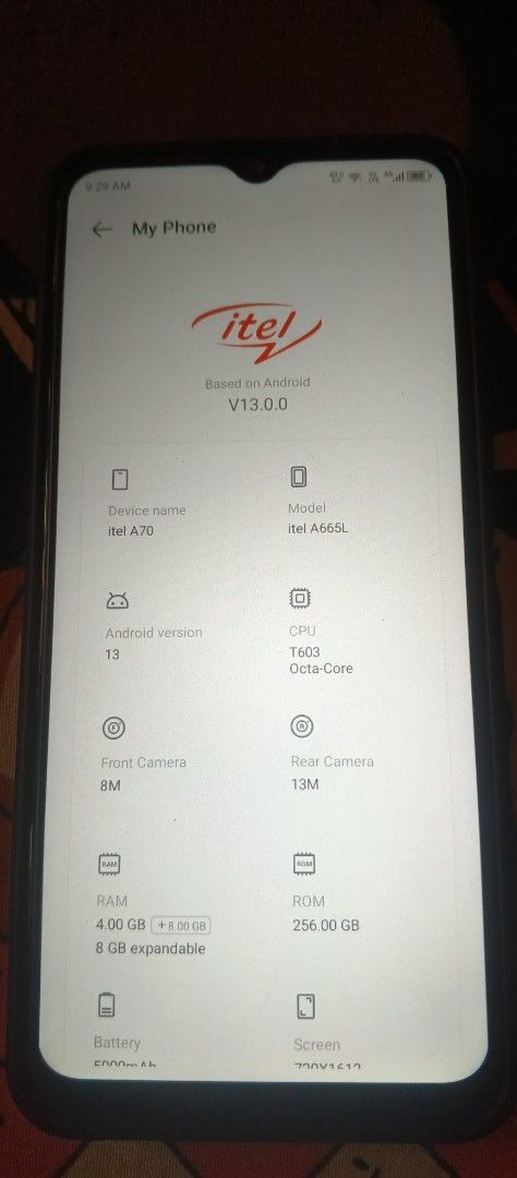 Itel A70 12gb Ram 256gb Rom (Category: Android Others) located in Marikina City. Submitted by daelektronik.gadyetzstor (Listing ID 1457148566, Image 1). Description: Selling Itel A70 Working phone, all descriptions about the phone is in the photo itself, please refer to the photo. No scratch, no dents, no marks, no scuffs. Newly installed Ceramic Privacy Protector, adhesive back protector, camera lens protector and a new case. Phone only, no char