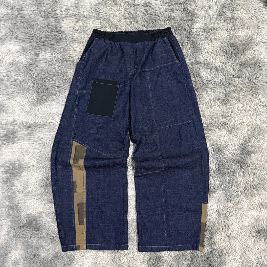 Japanese Patchwork Pants (Category: Jeans) located in Mandaluyong City. Submitted by iamkageki (Listing ID 1457188071, Image 2). Description: Waist 28-32 Length 37.5 Leg op 10 No issue / excellent condition.