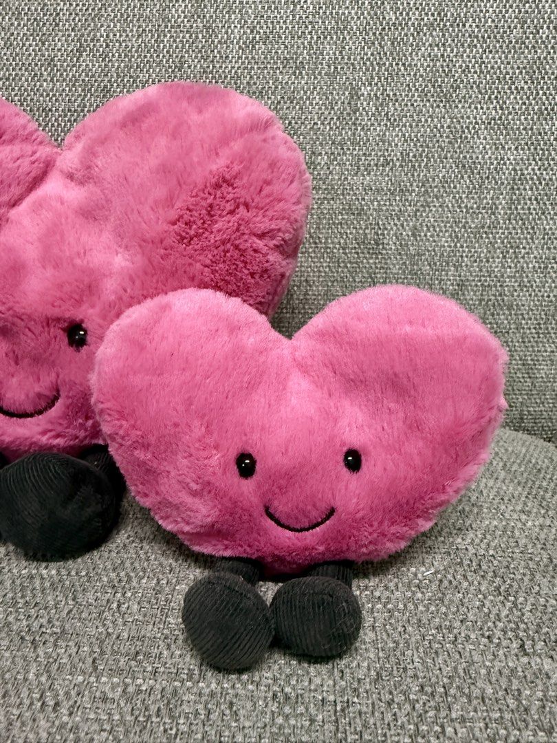 Jellycat Amuseables Pink Heart Bundle (Medium and Small) (Category: Plushies & Soft Toys) located in Manila. Submitted by bcbg3217 (Listing ID 1457283112, Image 3). Description: ‼️PLEASE READ BEFORE BUYING‼️ Like new condition Medium and small size Authenticity guaranteed (Please do your own checking too) No other jellycat inclusions Actual photos are posted No other issues or flaws unless stated Please check the photos thoroughly before placing 
