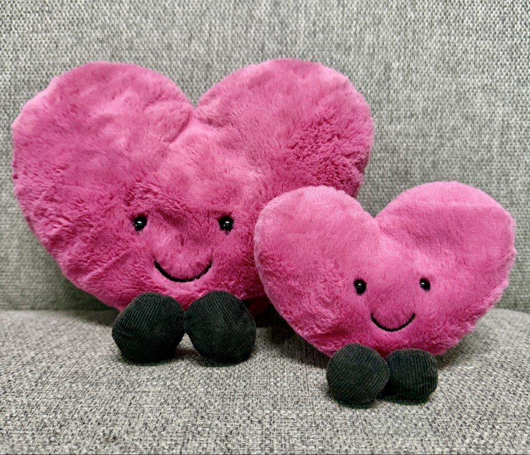 Jellycat Amuseables Pink Heart Bundle (Medium and Small) (Category: Plushies & Soft Toys) located in Manila. Submitted by bcbg3217 (Listing ID 1457283112, Image 1). Description: ‼️PLEASE READ BEFORE BUYING‼️ Like new condition Medium and small size Authenticity guaranteed (Please do your own checking too) No other jellycat inclusions Actual photos are posted No other issues or flaws unless stated Please check the photos thoroughly before placing 