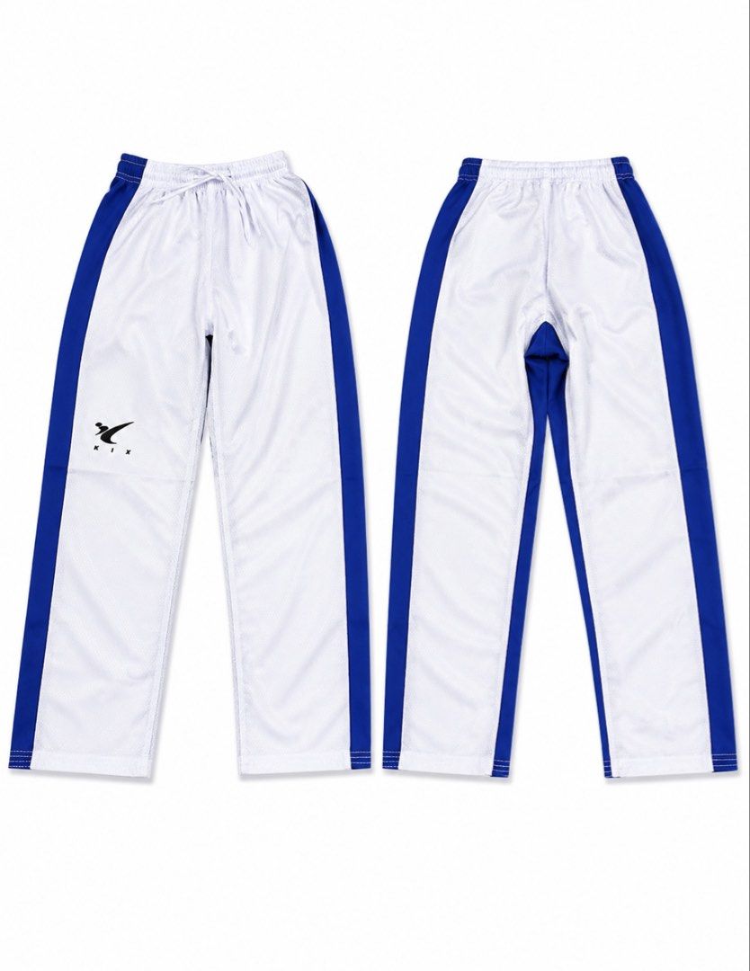KIX Taekwondo Uniform Dobok White Blue (Category: Combat Sports) located in Manila. Submitted by velasquezsam (Listing ID 1457201739, Image 2). Description: - White and blue Taekwondo uniform - Features the KIX logo - Includes top and pants - Comfortable and durable material - Ideal for kids' training and competitions Size 6 No discoloration No issue Like new Used once Original Kix.