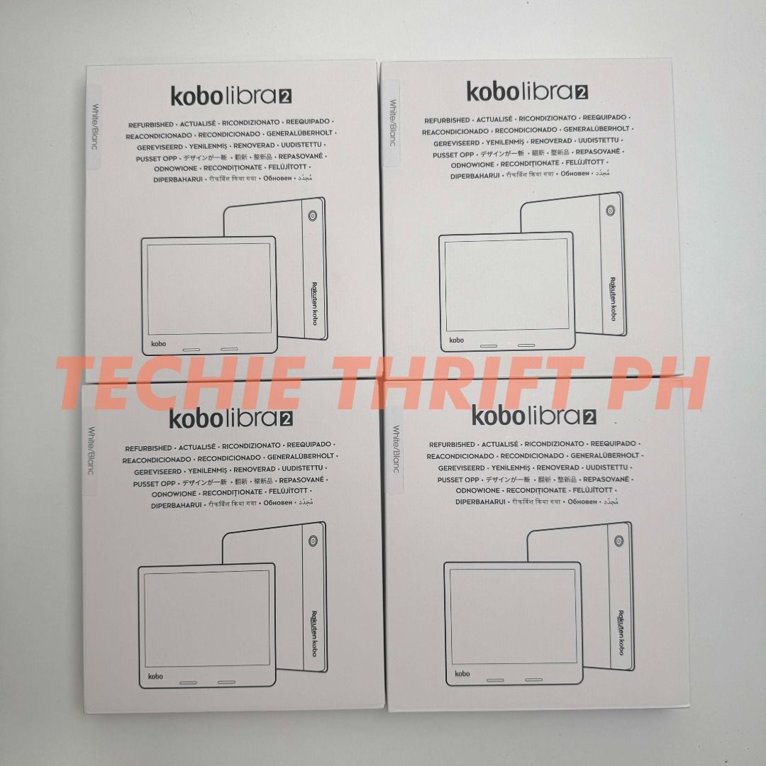 Kobo Libra 2 *REFURBISHED* (Category: E-Readers) located in Quezon City. Submitted by jerreyess (Listing ID 1169606646, Image 2). Description: Kobo Libra 2 32GB ON HAND ✨ CERTIFIED REFURBISHED 💯 AUTHENTIC ⭐ LIKE-NEW CONDITION FEATURES: ✔️7” HD E Ink Carta 1200 touchscreen ✔️300 PPI, 1264 x 1680 resolution with Dark Mode ✔️32GB Memory ✔️1 Ghz processor ✔️WiFi 802.11 b/g/n, Bluetooth® wireless technology ✔️USB Type-C Connectivity ✔️ComfortLight PR