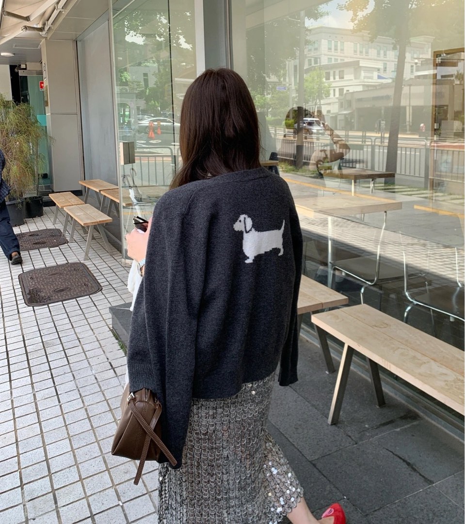 秋上新‼️狗狗logo針織外套(推薦灰|藍), 女裝, 上衣, 長袖衫 - Carousell