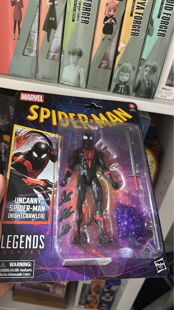 Marvel Legends Uncanny Spider-Man (Nightcrawler) Action Figure (Category: Figurines & Statues) located in Pasig City. Submitted by gilgamesh8 (Listing ID 1457210012, Image 1). Description: - Brand new Marvel Legends Uncanny Spider-Man (Nightcrawler) action figure - Still in original, sealed packaging - Comes with interchangeable hands - Includes a sword accessory - Features a purple energy effect accessory - Ideal addition for any Spider-Man or M