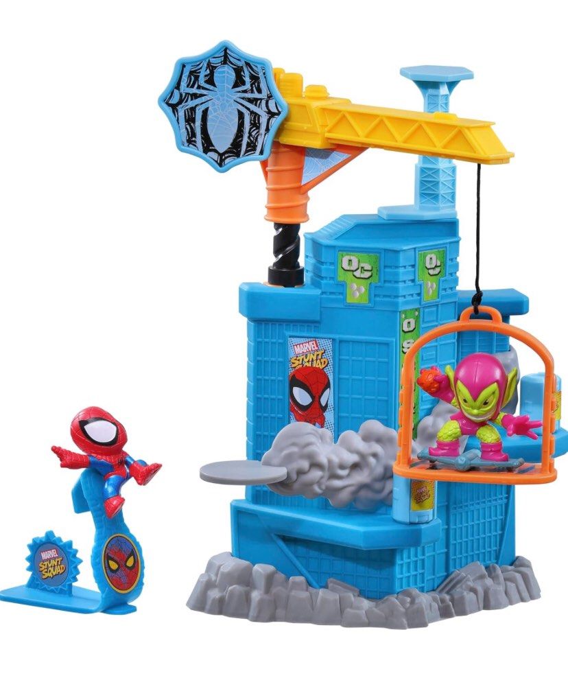 Marvel Stunt Squad Spider-Man vs Green Goblin Playset Hasbro (Category: Action & Battle Toys) located in Cagayan de Oro. Submitted by sethmarko27 (Listing ID 1457192186, Image 3). Description: - Awesome Marvel Stunt Squad playset - Features Spider-Man vs Green Goblin battle - Includes figures and building playset - Perfect for Marvel fans - Fun for kids - Get ready for exciting stunts!.