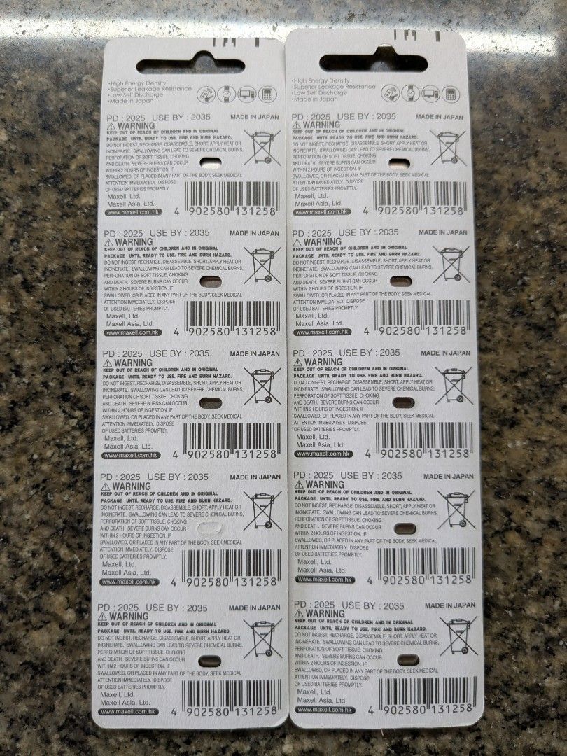 Maxell CR2032 Lithium Coin Cell Battery (Category: Batteries & Power Banks) located in Quezon City. Submitted by joewack (Listing ID 1457207432, Image 3). Description: Maxell CR2032 Lithium Coin Cell Battery original 50pesos each loc Project 8 Quezon City shipping Lalamove Grab cod/gcash/maya.
