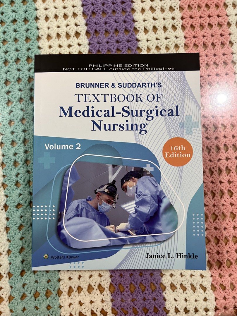 Medical-Surgical Book 16th Edition (Category: Textbooks) located in General Trias. Submitted by preloved_dreamcloset (Listing ID 1457199701, Image 2). Description: 3rd year nursing books Never Used Brand New Medical Surgical Nursing Brunner and Suddarths Author: Janice L. Hinkle Edition: 16th Edition Inclusion: Volume 1&2, Study guide MOP: Gcash or Bank Transfer 🚛 Buyer will shoulder the shipping fee 📍 General Trias, Cavite .