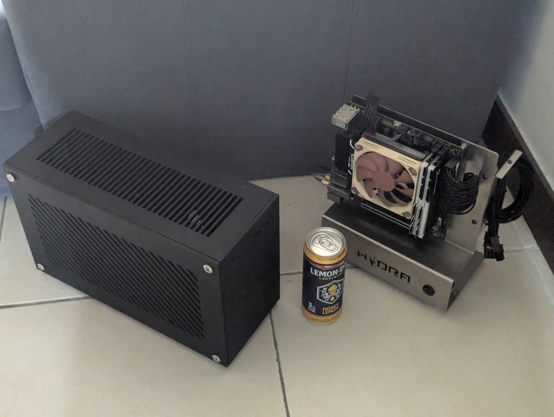 Mini ITX Rig (Category: Desktops) located in Pasig City. Submitted by pgetueza (Listing ID 1457142008, Image 2). Description: Specs: Intel Core i3-8100 - w/box Gigabyte Z370N WiFi no - w/box G.Skill Trident Z RGB 16GB (2x8GB) DDR4 3000 - no case Noctua NH-L9i - w/box Samsung 960 EVO 256GB - w/box Hyra ITX Case - no box Corsair SF600 Gold + Corsair Premium Sleeved Cables - w/box (PSU), cable box thrown already EZ DIY Gen 3 Premium Riser 30mm - w/s