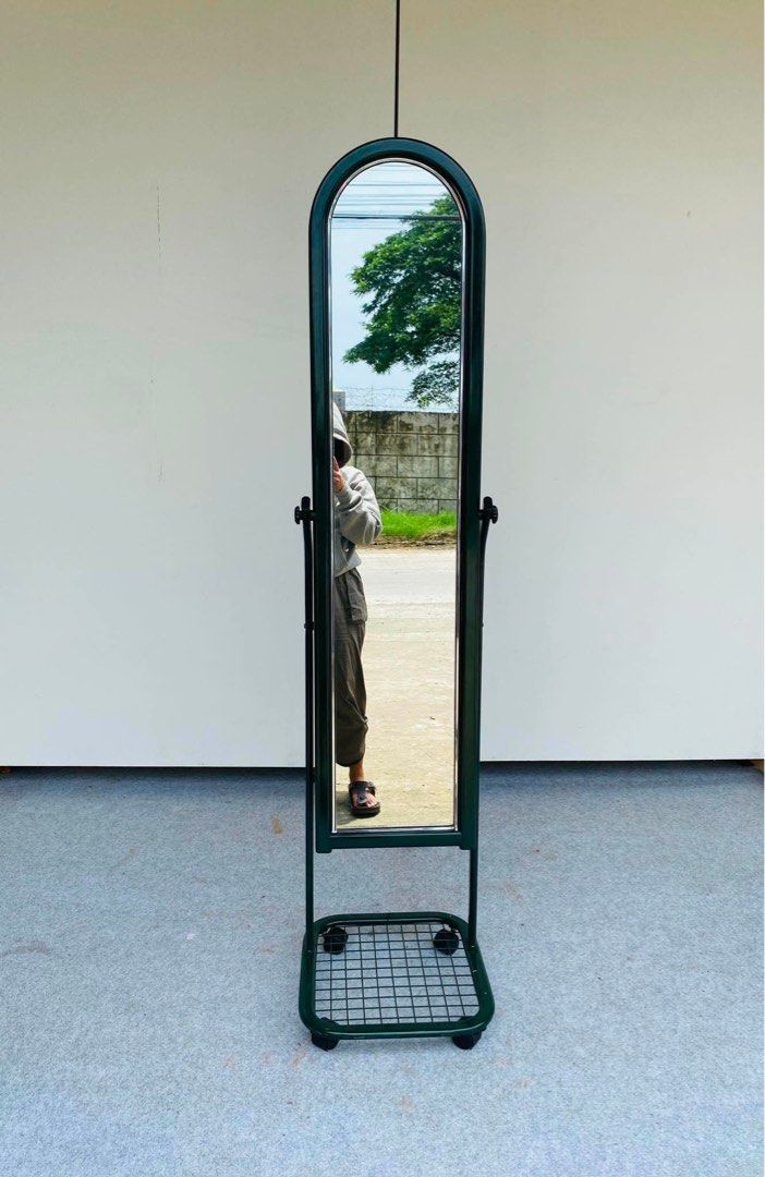 MINIMALIST MIRROR STAND DARK GREEN COLOR (Category: Other Home Furniture) located in Manila. Submitted by _chinixx (Listing ID 1457279863, Image 2). Description: "JAPAN SURPLUS" MINIMALIST MIRROR STAND DARK GREEN COLOR SIZE: 11.5L x 62H inches (AS-IS ITEM) IN GOOD CONDITION.