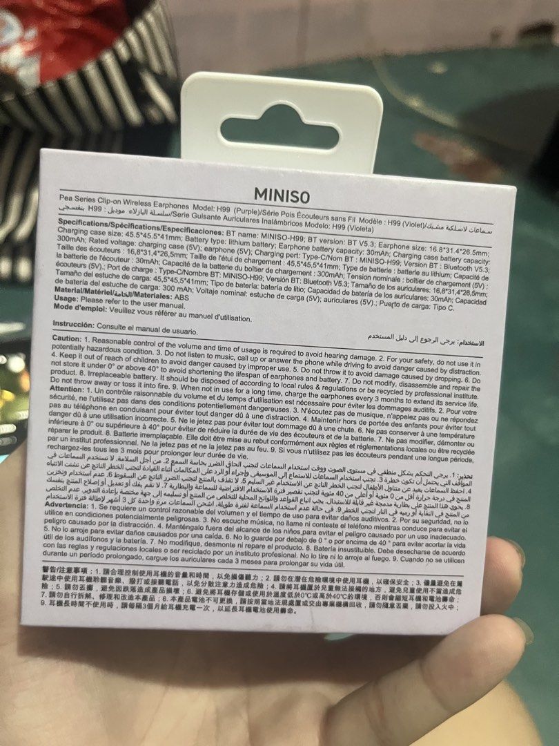 miniso airpods (Category: Earphones) located in Las Pinas. Submitted by shrimponigiripork (Listing ID 1457192294, Image 2). Description: Original price: P899 Selling price: P650 Brand new 1 pair available.