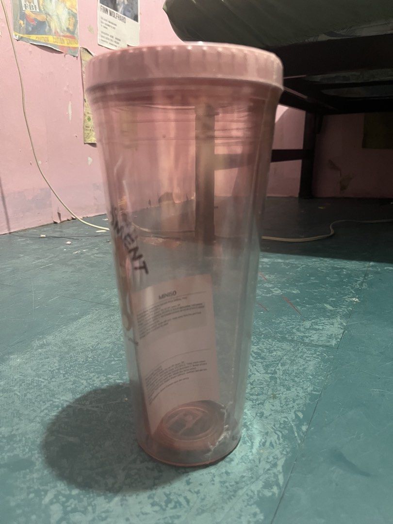 miniso tumbler (Category: Water Bottles & Tumblers) located in Las Pinas. Submitted by shrimponigiripork (Listing ID 1457192773, Image 2). Description: Original price: P349 Selling price: P250 Brand new 1 pc. available.