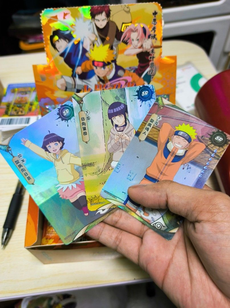 Naruto Trading Card Game Chinese Version (Category: Raw Singles) located in Caloocan City. Submitted by greenearth28555 (Listing ID 1457277398, Image 3). Description: - Brand new Naruto Trading Card Game (TCG) Chinese Version ✨ - 138pcs✨ - all in "near-mint" condition 💯 - Guaranteed Special Rare (SR) cards inside ‼️ Php300 (FIXED PRICE) 📍 LOC: PASAY CITY ✨ Mode of Payment: GCash/ Bank Transfer ✨ Mode of Delivery: Lalamove/ LBC .