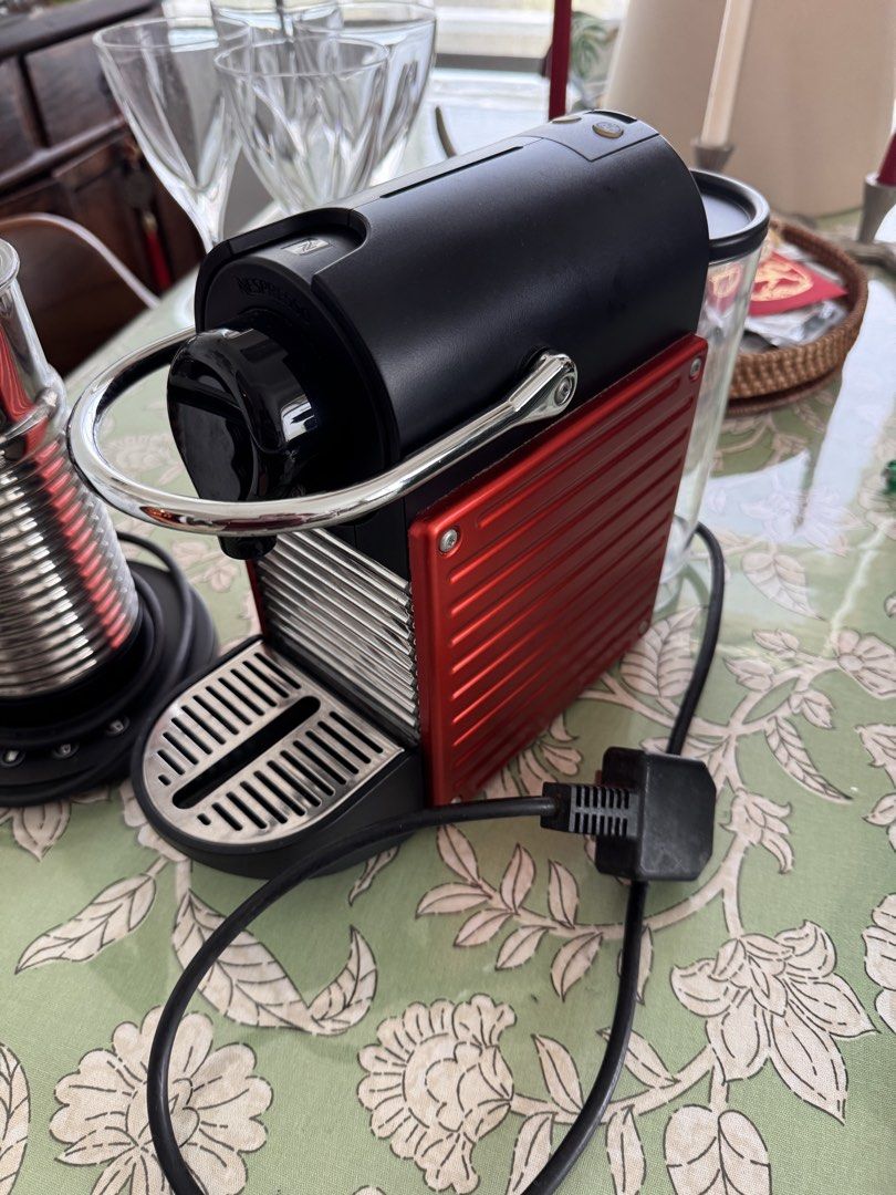Nespresso Pixie (Category: Coffee Machines & Makers) located in Singapore. Submitted by beerciderbitter (Listing ID 1457153194, Image 1). Description: Selling a Nespresso Pixie in perfect working condition. Bought from Takashimaya, regular descaled using the Nespresso solution. Also giving Nespresso aeroccino frother for additional 40$.. Will throw in the extra capsules for free ( worth 15$) No negotiation pls. You can come and have a look if you