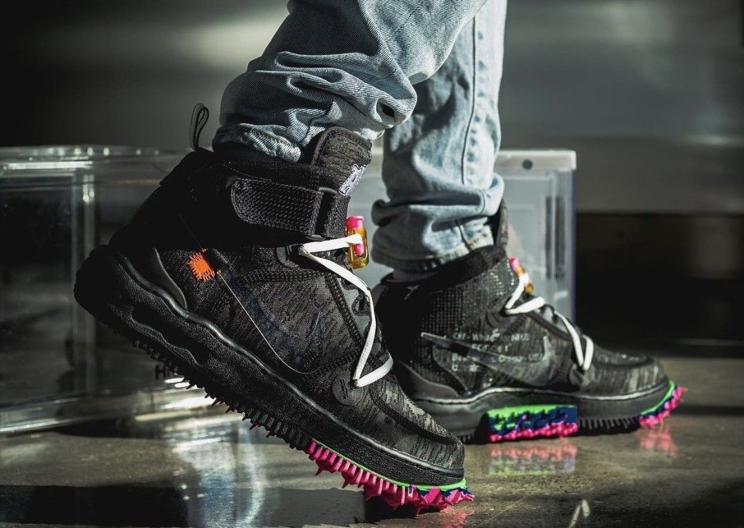 Off-White x Nike Air Force 1 Mid SP Black (Category: Sneakers) located in Taguig. Submitted by RJR888 (Listing ID 1457229558, Image 1). Description: - Black Off-White x Nike Air Force 1 Mid SP sneakers - Signature zip tie detail - Unique spiky sole design - Perfect for collectors - Makes a bold fashion statement.