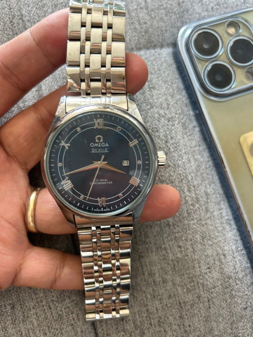 Omega De Ville Watch (Category: Luxury Watches) located in Pasay City. Submitted by anbasgf3065 (Listing ID 1457266093, Image 1). Description: - Almost new watch from Omega - In Navy Blue color - Flawless - Bought for bf but he prefer Seiko Underwater - My lost, your gain - No box, just watch only - You can adjust the strap to your desired size - Pick up only for this at my place.