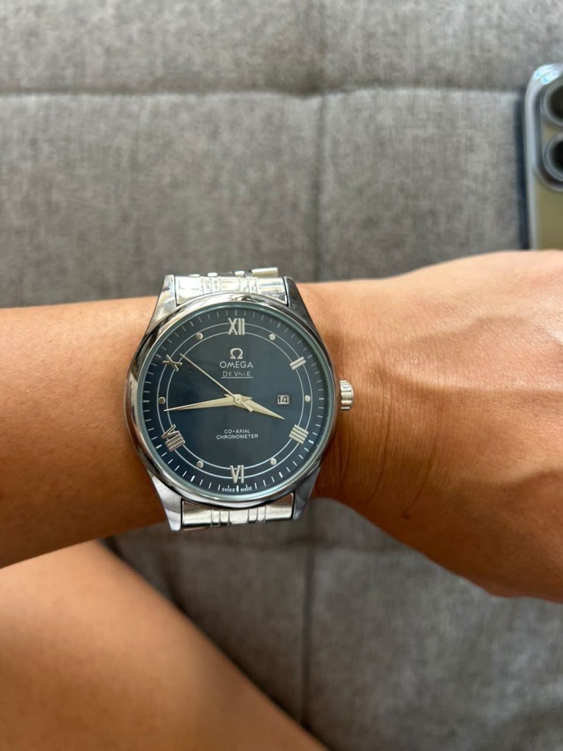 Omega De Ville Watch (Category: Luxury Watches) located in Pasay City. Submitted by anbasgf3065 (Listing ID 1457266093, Image 2). Description: - Almost new watch from Omega - In Navy Blue color - Flawless - Bought for bf but he prefer Seiko Underwater - My lost, your gain - No box, just watch only - You can adjust the strap to your desired size - Pick up only for this at my place.