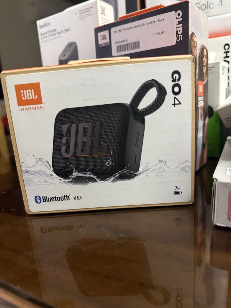 Original JBL (Category: Soundbars, Speakers & Amplifiers) located in Mandaluyong City. Submitted by fhenvinco (Listing ID 1457270817, Image 3). Description: JBL JBL go2 1500 Go 3 1800 Go 4 2k Clip 5 3k Grip 6k Charge 6 10k Beats solo 4 10500.