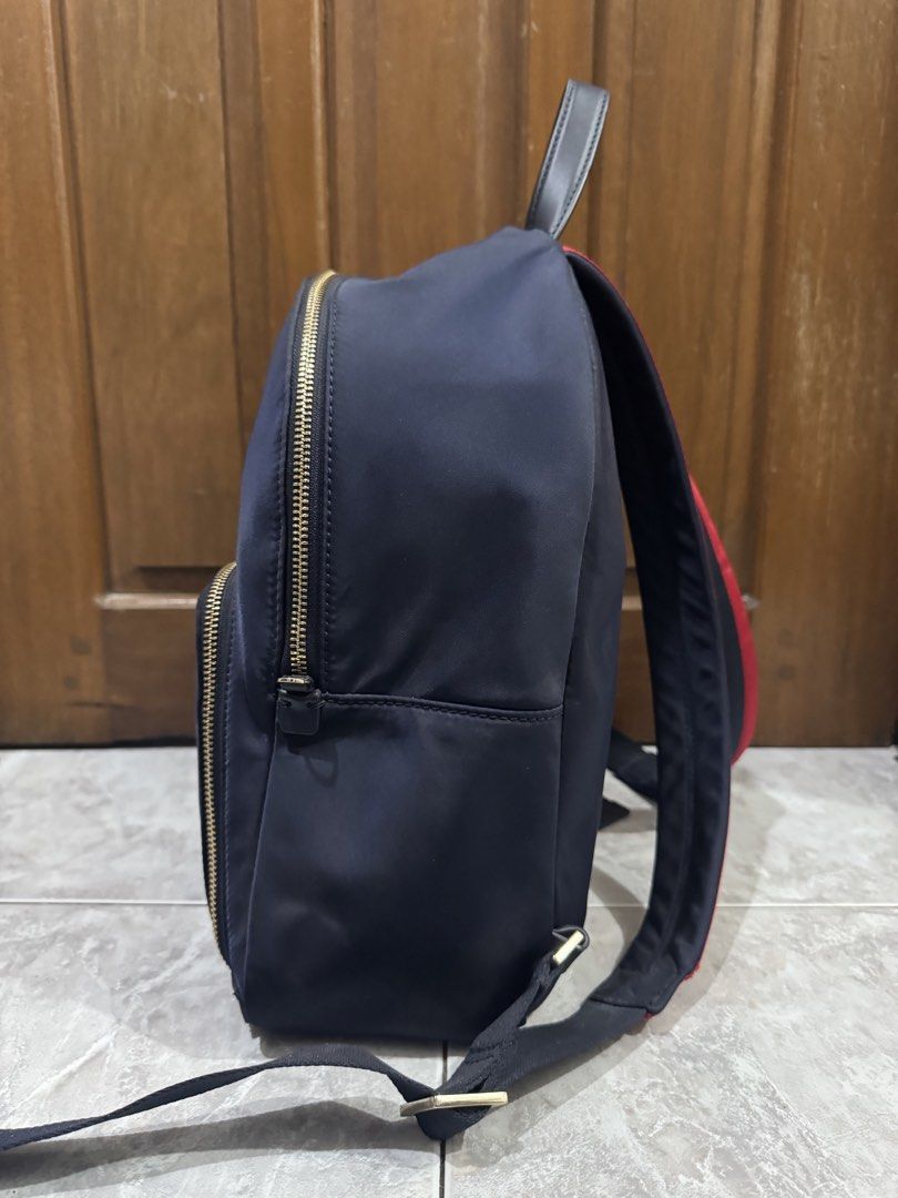 ORIGINAL Kate Spade Backpack (Category: Backpacks) located in Quezon City. Submitted by ches.declutters (Listing ID 1457251195, Image 3). Description: - 100% Original - Kate Spade Watson Lane Varsity Stripe Hartley - Condition: 10/10 - Original price: EUR 225 = PHP 16k++ - Slightly negotiable - 1 big compartment with zipper pocket, + 1 medium front compartment.