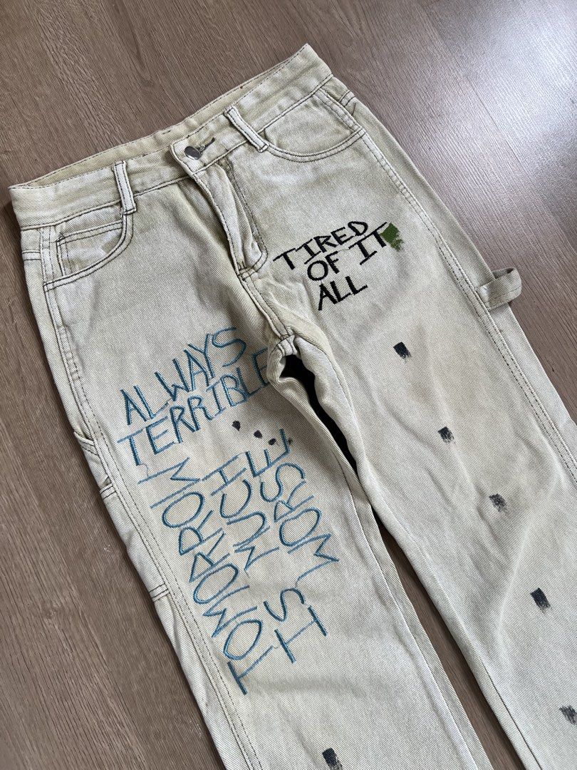 Osadia Grunge/Skater Canvas Carpenter Pants (Category: Jeans) located in Angeles City. Submitted by mark.happenss (Listing ID 1457261212, Image 3). Description: Osadia Grunge/Skater Canvas Carpenter Pants Width 28 Length 37 Thigh 9 Hem 8.