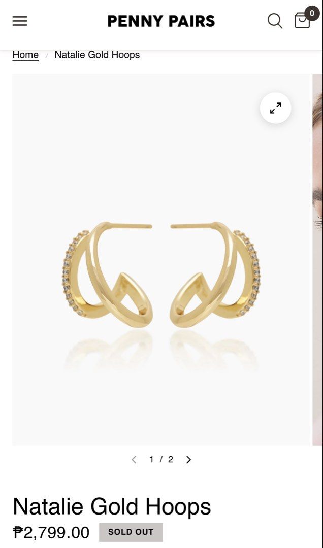 Penny Pairs Natalie Gold Hoops (Category: Earrings) located in Taguig. Submitted by chicca_nicca (Listing ID 1457184928, Image 1). Description: Penny Pairs Natalie Gold Hoops (sold out already) Used earrings once only With free jewelry pouch (never opened).