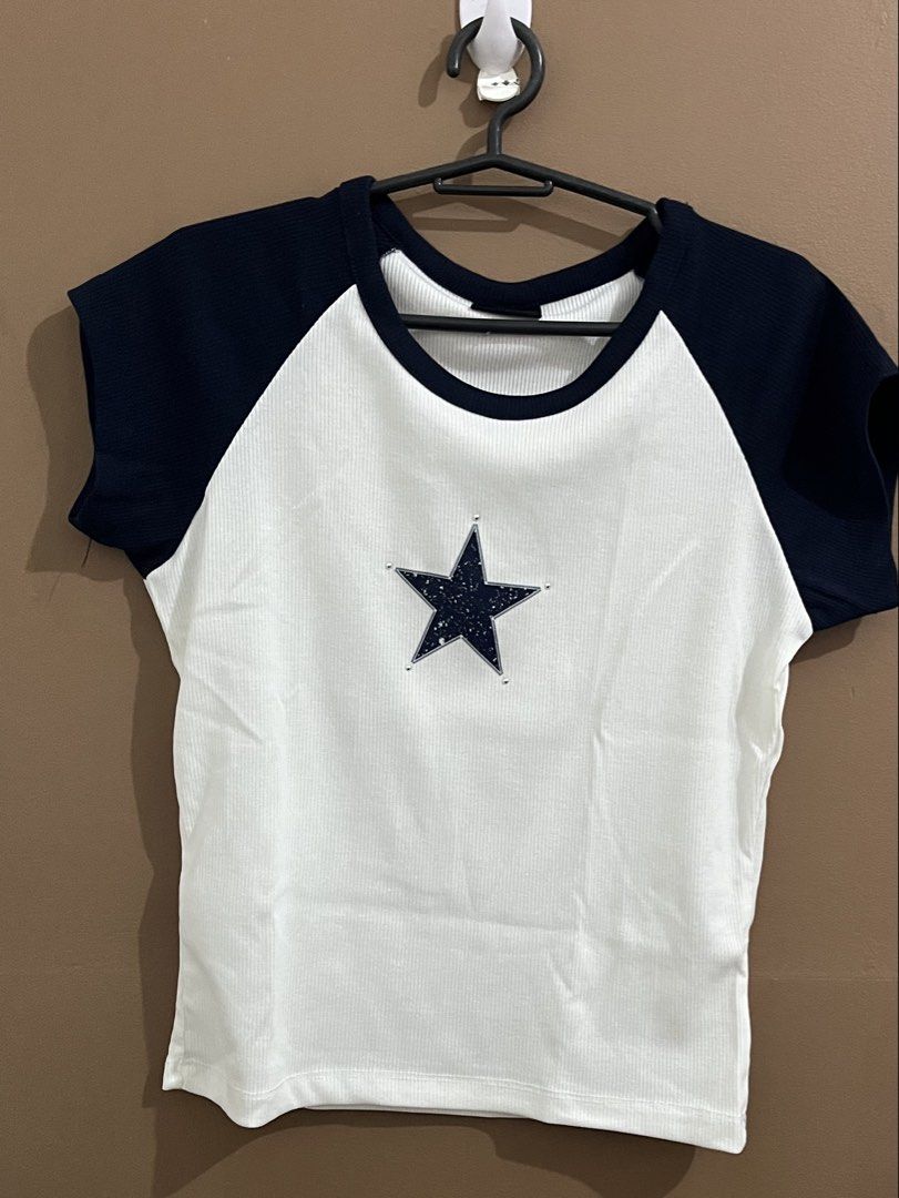 Penshoppe Slim Ribbed Knit Top with Star Patch (Category: Shirts) located in Manila. Submitted by aching_90 (Listing ID 1457284320, Image 1). Description: bust: 36in waist: 30-31in hips: 39-40in.