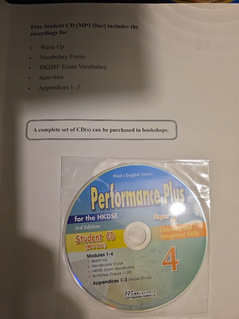 Performance Plus 4 （分類：教科書）位於 Hong Kong。 由 arare_little_cloud 提交（商品編號 1451312117，圖片 3）。簡介： 有寫過2-3頁，介意勿問。 已經轉版，可當練習，低價出$30。