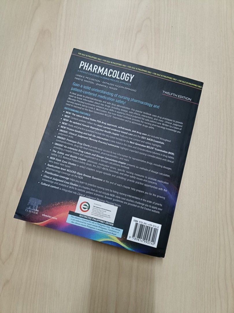 Pharmacology Book (Category: Textbooks) located in Manila. Submitted by danyelamiguel_ (Listing ID 1457203646, Image 2). Description: For Sale!!! 📚Pharmacology Textbook for Nursing Students - ₱2,000 only ( Originally ₱3,000) - Good as new and never used - No highlights, ripped and folded pages - Payment first policy if pick-up via lalamove or jnt - Can also do meet-ups in CEU Manila Campus, around Mendiola, Legarda or Recto area.