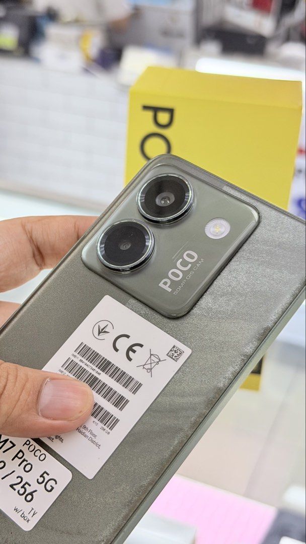 Poco M7 Pro 5g (Category: Xiaomi) located in Pasig City. Submitted by amirahdb (Listing ID 1457237196, Image 3). Description: POCO M7 PRO 5G— PREOWNED ₱8,500 ONLY • 256GB Storage • 12GB RAM • Green Color • Dual SIM • Openline — Any SIM • Face Recognition ✓ • Fingerprint ✓ • Unli Check • Unli Reset • No Issue INCLUSIONS: Adapter + Cable and box (same serial) MODE OF PAYMENT: Cash — Preferred GCash Bank Transfer Credit Card + Terminal Fee Ggives + 