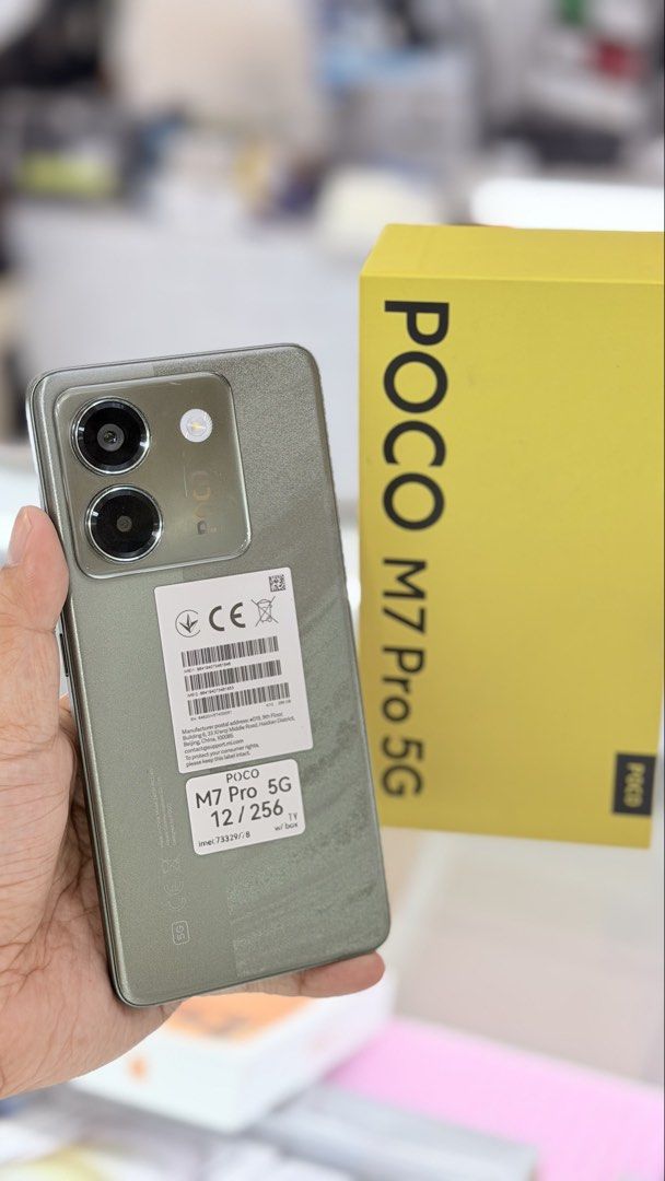 Poco M7 Pro 5g (Category: Xiaomi) located in Pasig City. Submitted by amirahdb (Listing ID 1457237196, Image 1). Description: POCO M7 PRO 5G— PREOWNED ₱8,500 ONLY • 256GB Storage • 12GB RAM • Green Color • Dual SIM • Openline — Any SIM • Face Recognition ✓ • Fingerprint ✓ • Unli Check • Unli Reset • No Issue INCLUSIONS: Adapter + Cable and box (same serial) MODE OF PAYMENT: Cash — Preferred GCash Bank Transfer Credit Card + Terminal Fee Ggives + 