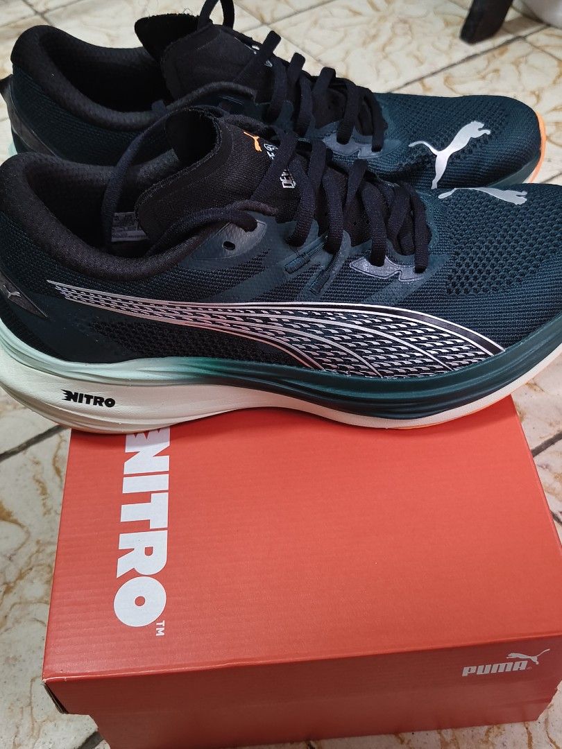 Puma Deviate Nitro 3 (Category: Sneakers) located in Quezon City. Submitted by querubin09 (Listing ID 1457212858, Image 3). Description: - Color: Green Terrain - Heat Fire - Size: US 11 - Features Nitro foam technology for enhanced performance - Ideal for running - Comes with original box - 1 time used.