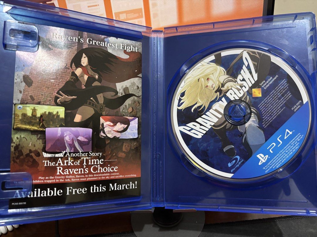 RARE PS4 PHYSICAL GAME - Gravity Rush 2 (Category: PlayStation) located in Taguig. Submitted by royalwolf_c54525 (Listing ID 1457229075, Image 3). Description: Asia/English Used only 1-3 times when i had my ps4 console. Market price is 100 USD pataas. Price is negotiable. Quality - box is old as it was stored in a storage box but disc itself is clean and no scratches. If want with gravity rush remastered, 8k.