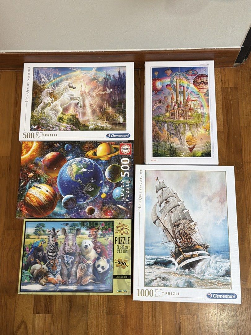 (Authentic) Assorted Puzzles (Category: Board Games & Puzzles) located in Singapore. Submitted by kandysh (Listing ID 1455868728, Image 1). Description: $7 each No missing pieces .