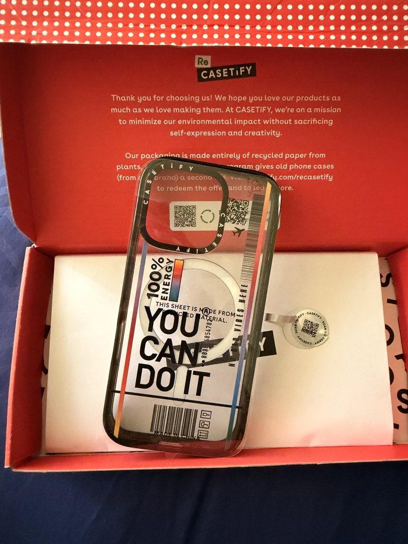 RUSH SALE!!! Casetify Classic Impact Case iPhone 16 Pro (Category: Cases & Sleeves) located in Manila. Submitted by iamnoyski23 (Listing ID 1457227590, Image 1). Description: Brand: Casetify Model: Classic Impact Case Color: Clear (You Can Do It) Compatibility: iPhone 16 Pro Condition: 9/10 (with minimal signs of scratches) Inclusions: box, QR Code tag RFS: Phone upgrade MOP: GCash, BDO or BPI.