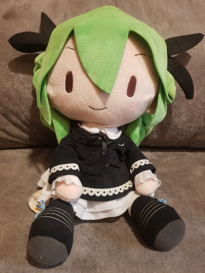 Sega Hatsune Miku plush w tag (Category: Plushies & Soft Toys) located in Quezon City. Submitted by unitednations (Listing ID 1457268370, Image 1). Description: Sega Hatsune Miku plush w tag Authentic Sega Miku collectible merchendise Price: 600Php Dark angel miku, she has green curled twintails in this variant but its still miku, tag is still attatched i just covered it with plastic wrap & tape to protect it. Like new condition, but needs some d