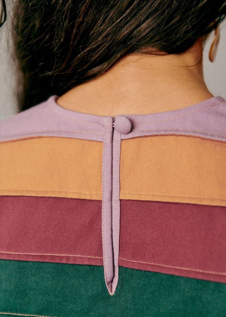 Sezane Striped Long Sleeve Melissa Blouse (Category: Longsleeves) located in Davao. Submitted by notsiobs (Listing ID 1457286613, Image 2). Description: A gorgeous statement piece from Sézane, originally retailed for $160. Features a beautiful mix of muted lilac, burgundy, teal green and warm ochre stripes, with a slightly relaxed silhouette and gathered/voluminous sleeves. Such a fun piece while still being very easy to style. Brand: Sézane Orig