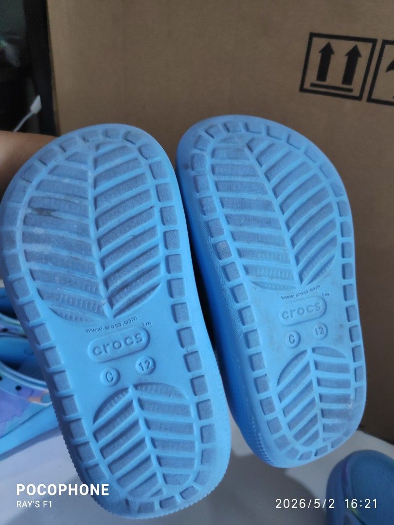 Size C12 Crocs (Category: Slippers and slides) located in Pagsanjan. Submitted by rays-days (Listing ID 1457320289, Image 3). Description: - Blue Crocs clogs - Fun tie-dye pattern - Platform style - Easy slip-on and off - Ideal for casual wear - Available in multiple pairs size C12 pm me meet up around SANTA CRUZ LAGUNA for shipping, buyer will shoulder the fees.